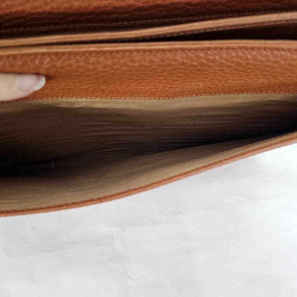 Vintage Dooney & Bourke camel brown leather folio briefcase with lock and key - Picture 7 of 16